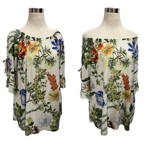 Pretty Floral On/Off The Shoulder Top